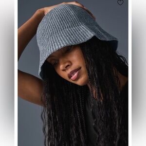 Alo Yoga Denim Knit Cloche Hat, OS, Steel Grey, Anthrocite